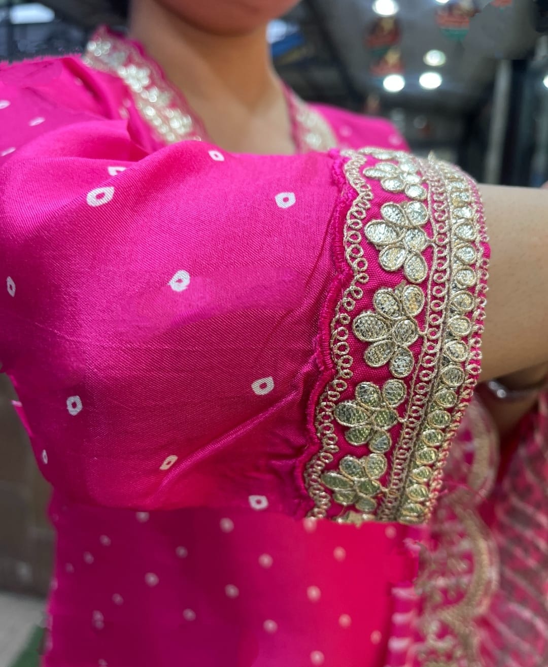 Classic Pink Color Heavy Modal Chanderi Embroidery work Kurti