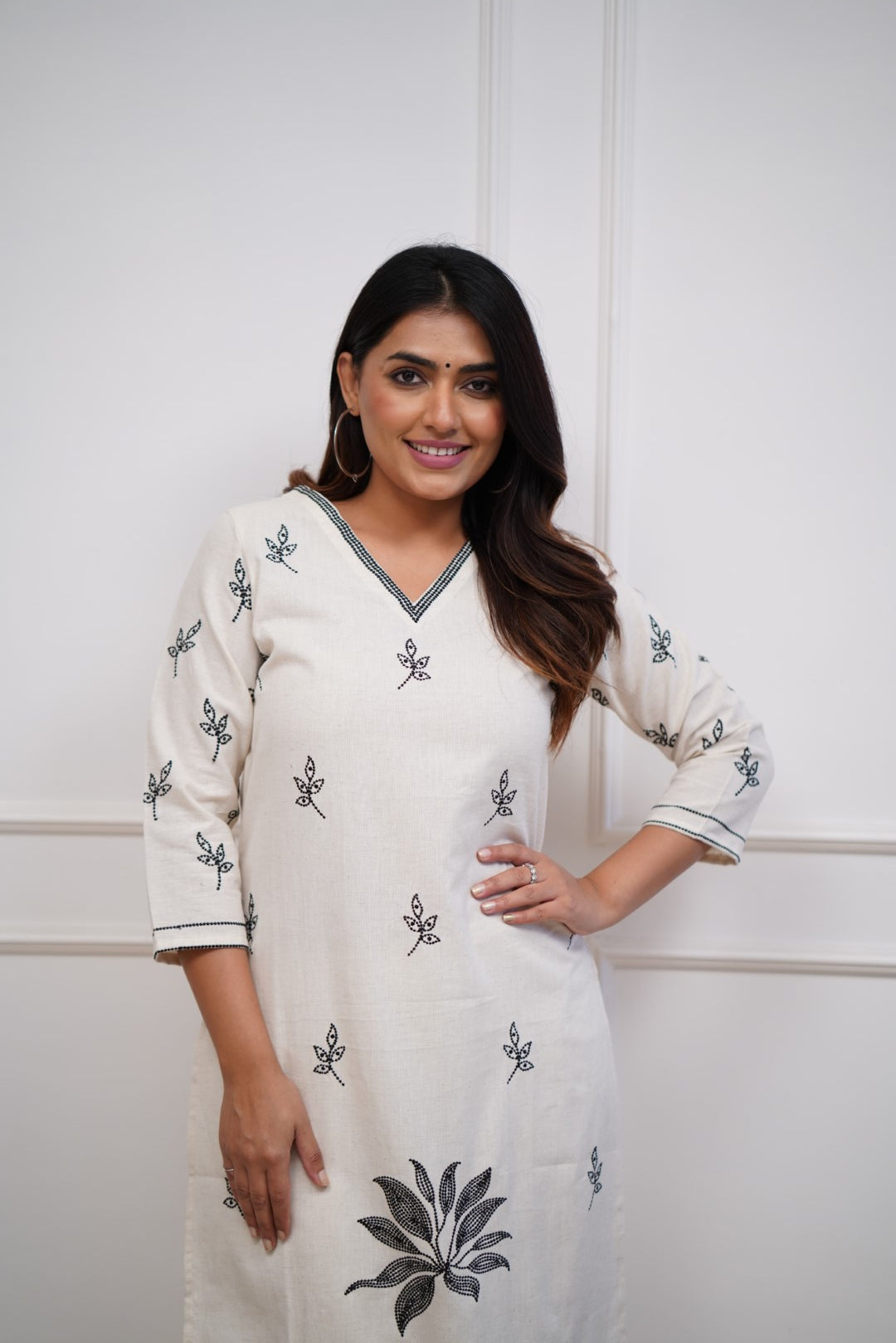 Women's Cotton Floral Printed Straight Kurta Set with Pant