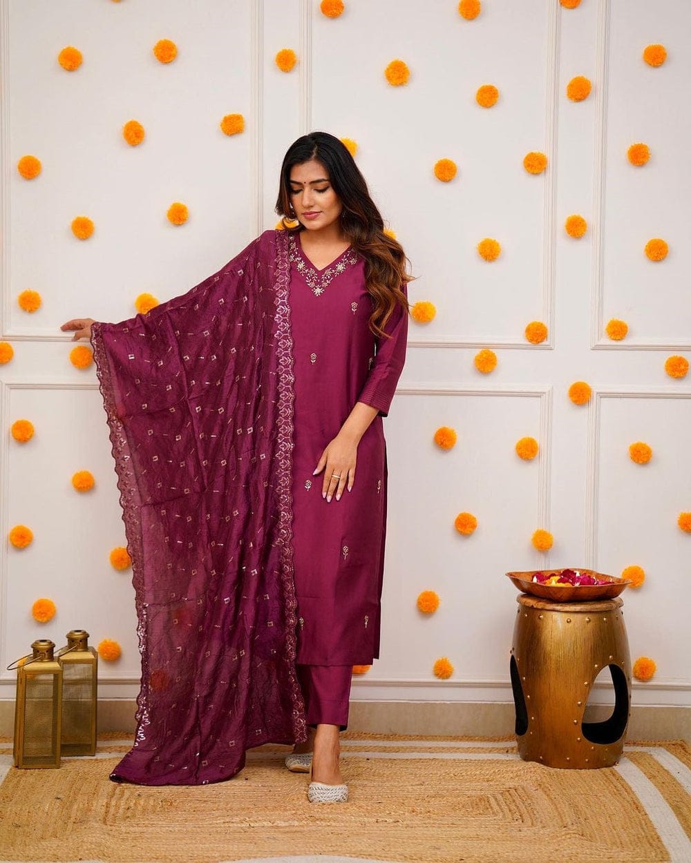 Most Beautiful Chanderi Silk Kurta Set