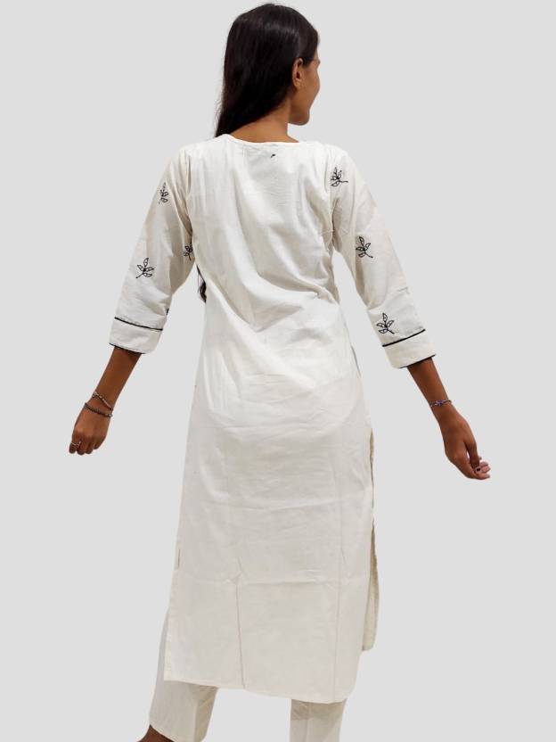 Women's Cotton Floral Printed Straight Kurta Set with Pant